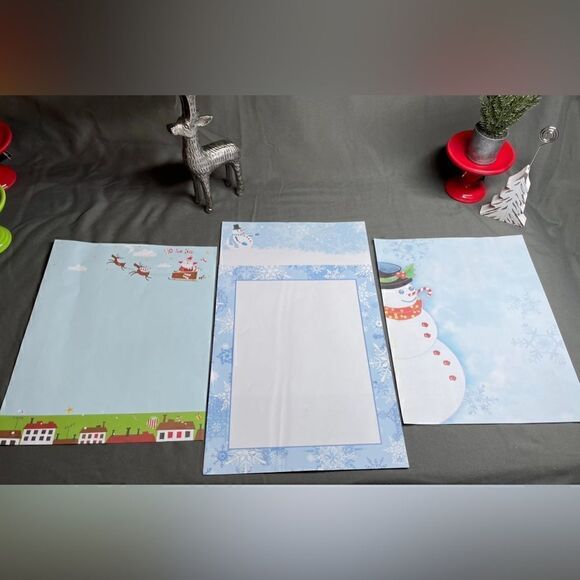 🎄❤️🎄 NEW Winter Snowflake Stationary NWOT Holiday Border 25 Pages Bundles … - Picture 4 of 4